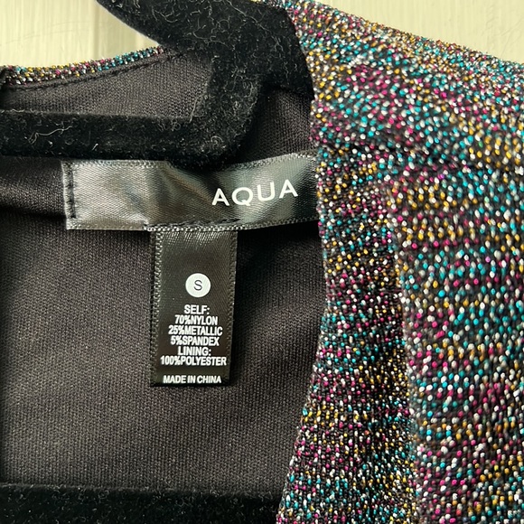 NWT Aqua metallic thread twist front party dress, fully lined, size small - Picture 2 of 8